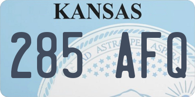 KS license plate 285AFQ