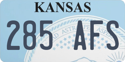 KS license plate 285AFS