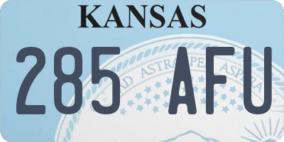KS license plate 285AFU