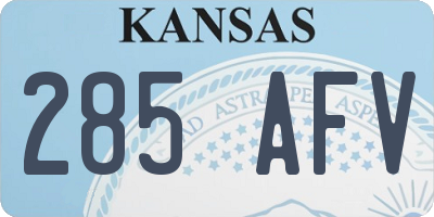KS license plate 285AFV