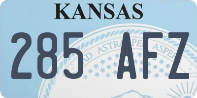 KS license plate 285AFZ