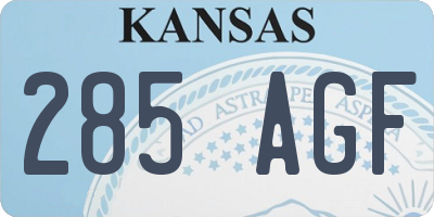 KS license plate 285AGF