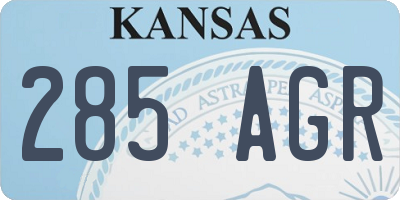 KS license plate 285AGR