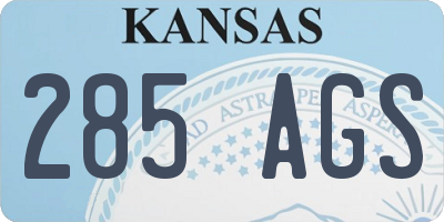 KS license plate 285AGS
