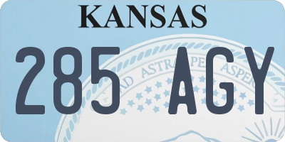 KS license plate 285AGY