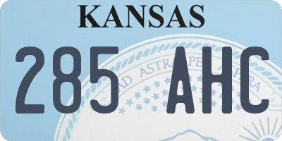 KS license plate 285AHC
