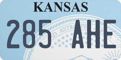 KS license plate 285AHE