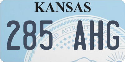 KS license plate 285AHG