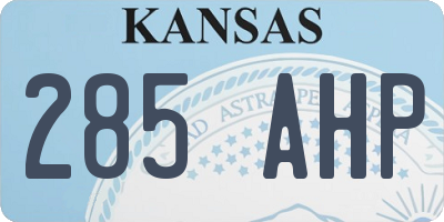 KS license plate 285AHP