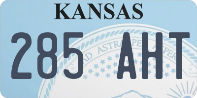 KS license plate 285AHT