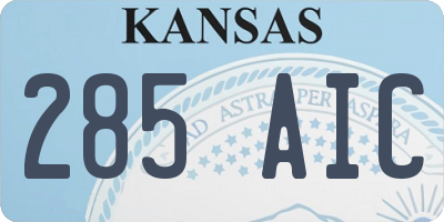 KS license plate 285AIC