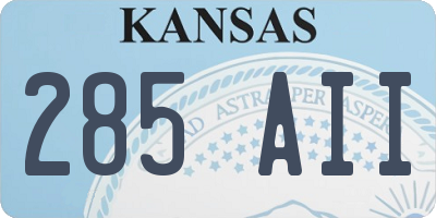 KS license plate 285AII