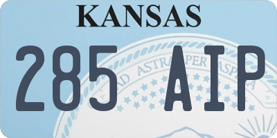 KS license plate 285AIP