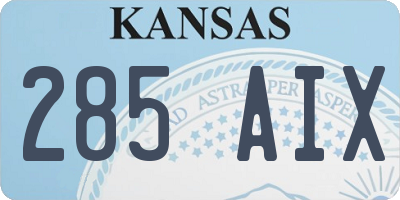 KS license plate 285AIX