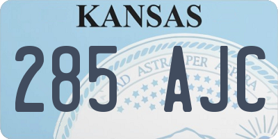 KS license plate 285AJC