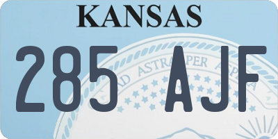 KS license plate 285AJF