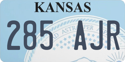 KS license plate 285AJR