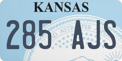 KS license plate 285AJS