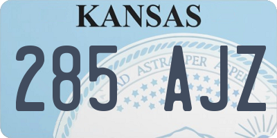 KS license plate 285AJZ