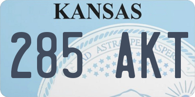 KS license plate 285AKT