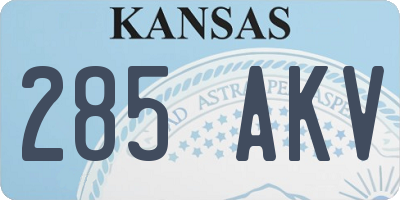 KS license plate 285AKV