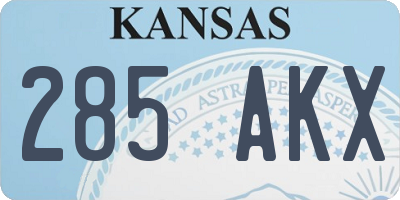 KS license plate 285AKX