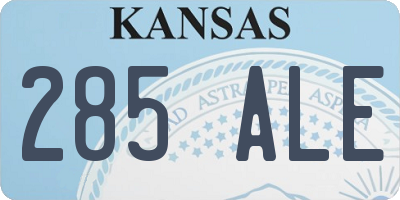 KS license plate 285ALE