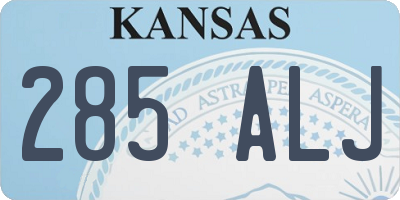KS license plate 285ALJ