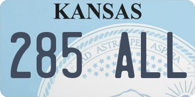 KS license plate 285ALL