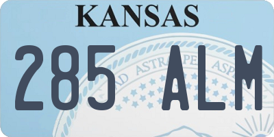 KS license plate 285ALM