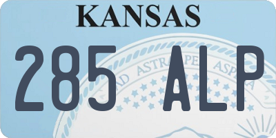 KS license plate 285ALP