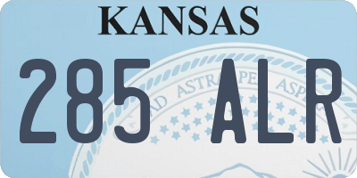 KS license plate 285ALR