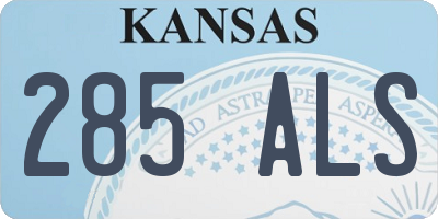 KS license plate 285ALS
