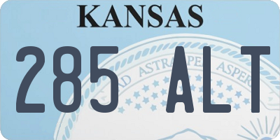 KS license plate 285ALT