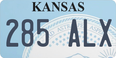 KS license plate 285ALX