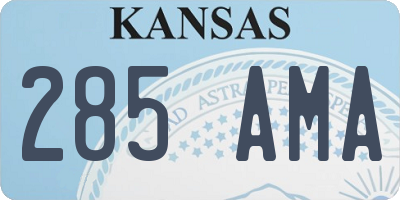 KS license plate 285AMA
