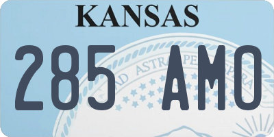 KS license plate 285AMO