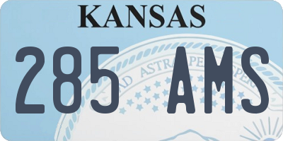 KS license plate 285AMS