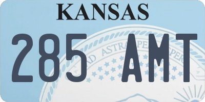 KS license plate 285AMT