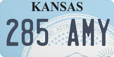 KS license plate 285AMY