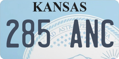KS license plate 285ANC