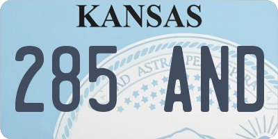 KS license plate 285AND