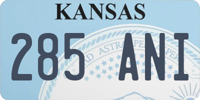 KS license plate 285ANI