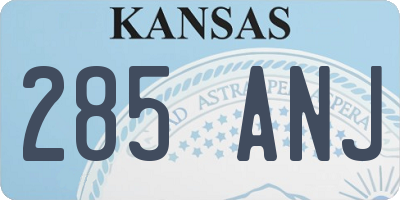 KS license plate 285ANJ