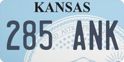 KS license plate 285ANK