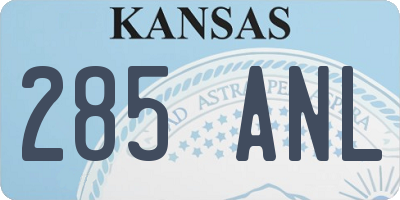 KS license plate 285ANL