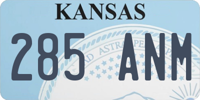 KS license plate 285ANM