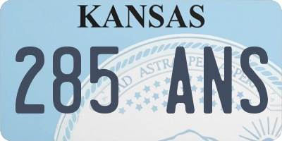 KS license plate 285ANS