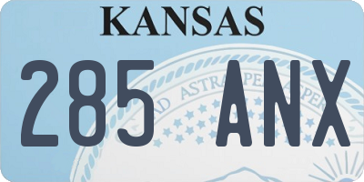 KS license plate 285ANX