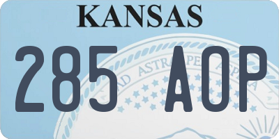 KS license plate 285AOP